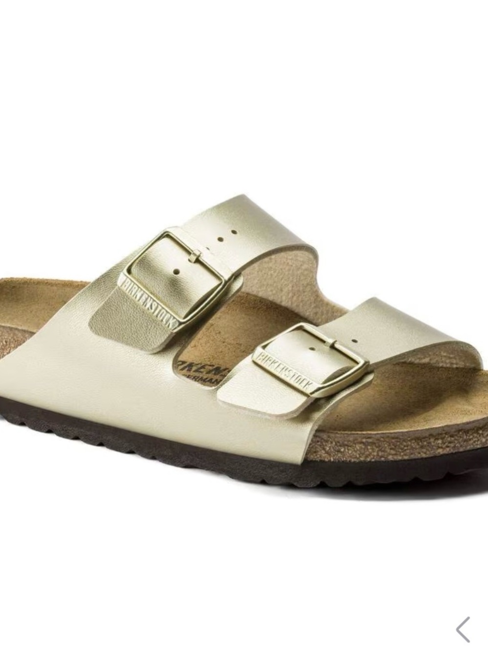 Birkenstock Two-Strap Sandals in Metallic Gold